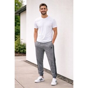 Adidas 3-Stripe Unisex Jogger Sweatpants Men's M (Fits Women's L Oversized) Gray